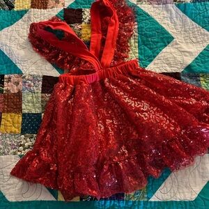 Karolina & Sophia sparkle suspender skirt